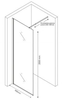 Душевая перегородка Berges Sky 90см хром 064002
